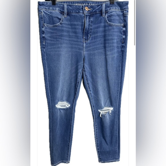 American Eagle Dream Ripped Jegging Women’s Size 14 Short - Picture 2 of 7